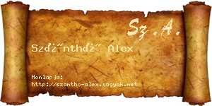 Szánthó Alex névjegykártya